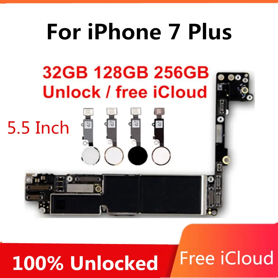 Логическая плата для iPhone 7 Plus полностью Рабочая материнская 5 дюймов с системой