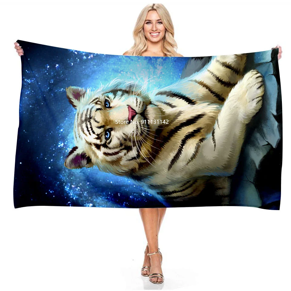 Новый панды или тигра 3D цифровая печать прямоугольной ванны Полотенца для отдыха