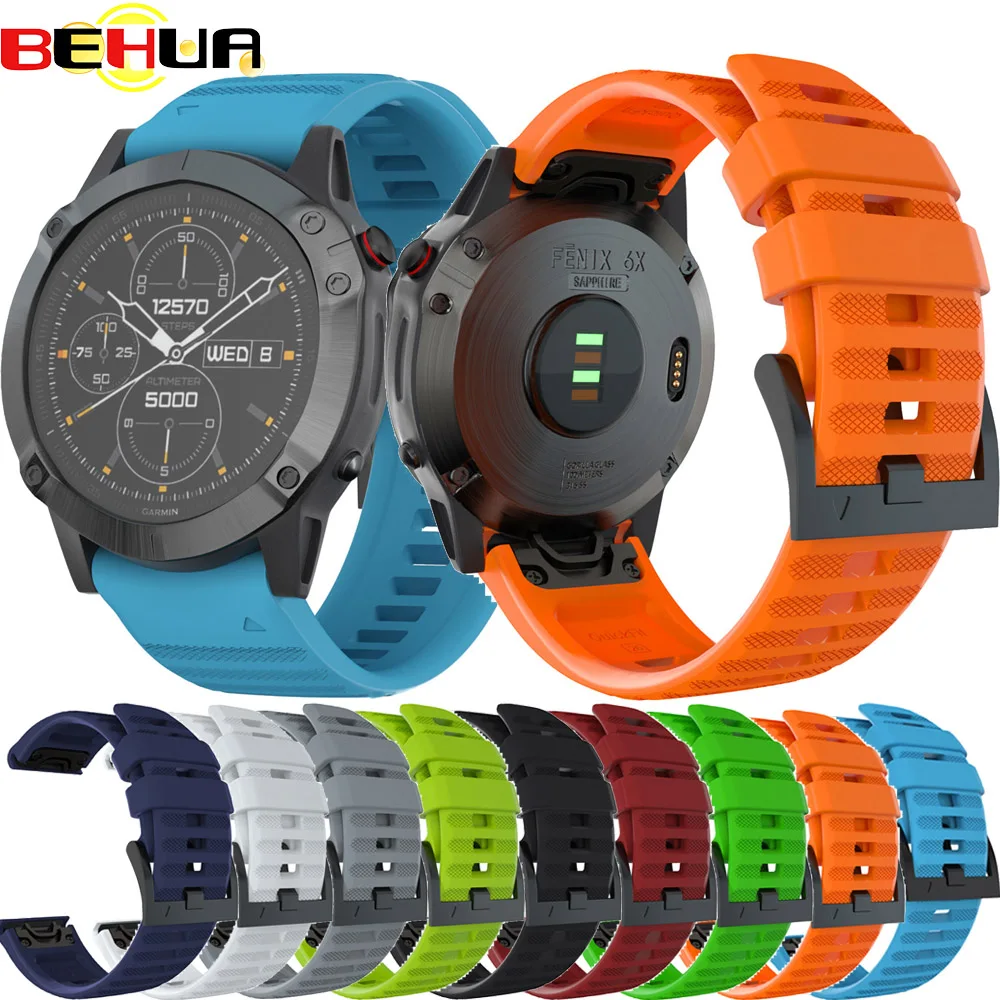 Ремешок для спортивных часов Garmin Fenix 6X 5X Plus 3 3HR 26 мм ремешок смарт с GPS