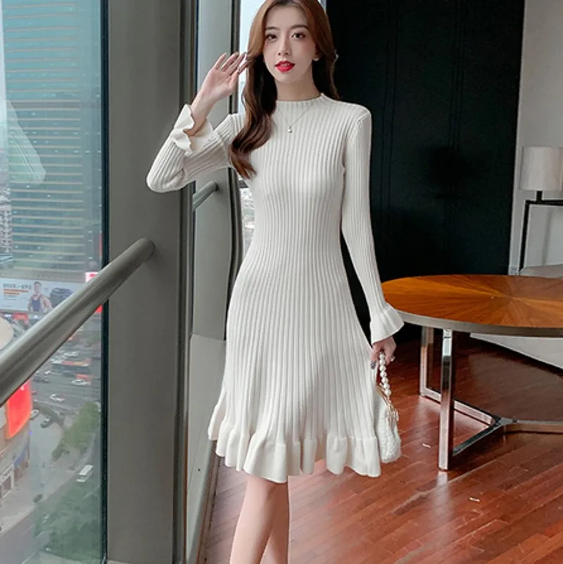 

Осень-зима 2021, элегантные пуловеры, свитер, вязаное платье-русалка, женские облегающие платья-футляры, платья