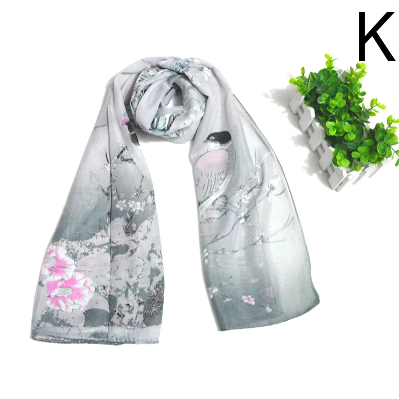 Женский шарф с цветочным принтом Длинный солнцезащитный мягкий легкая шаль |