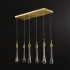 Светодиодный подвесной светильник из хрустального стекла на заказ, кухонное приспособление, декоративный светильник в виде капли воды, Подвесная лампа для ресторана, бара, лестницы