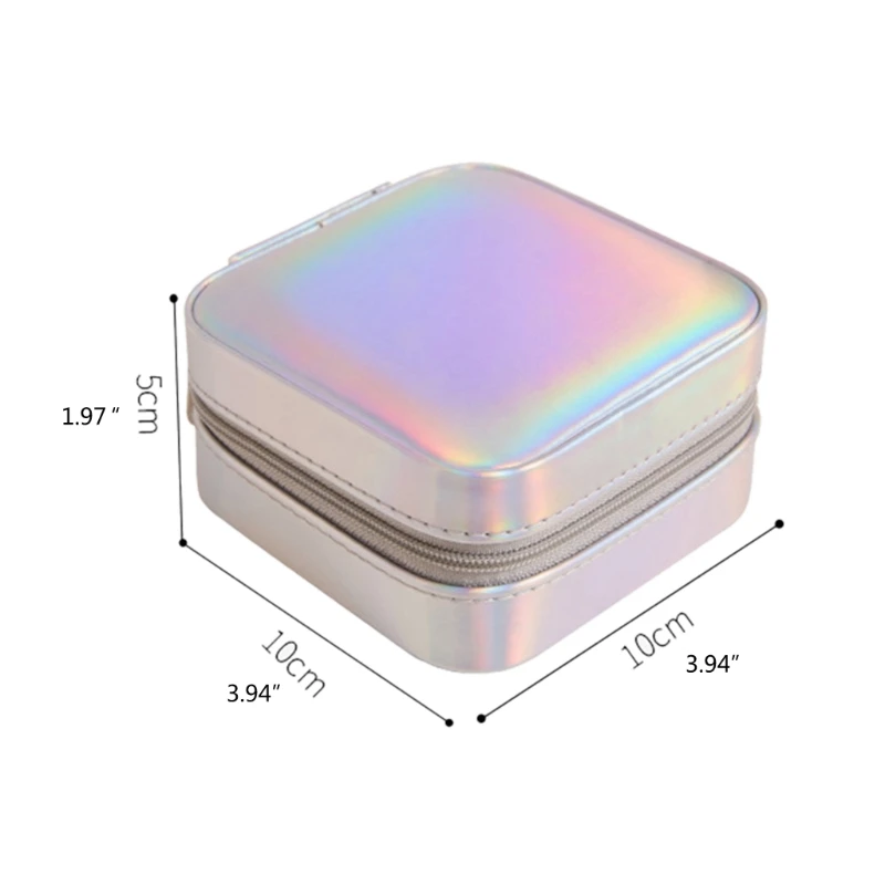 

Waterproof Jewelry Box Small Mini Ear Studs Lipstick Rings Bracelets Storage Organizer Built-in Mirror Desktop Organizer