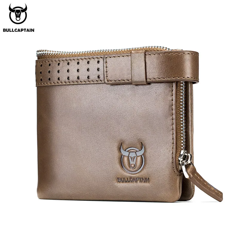 Кошелек BULLCAPTAIN Мужской Компактный маленький бумажник из кожи кредитница