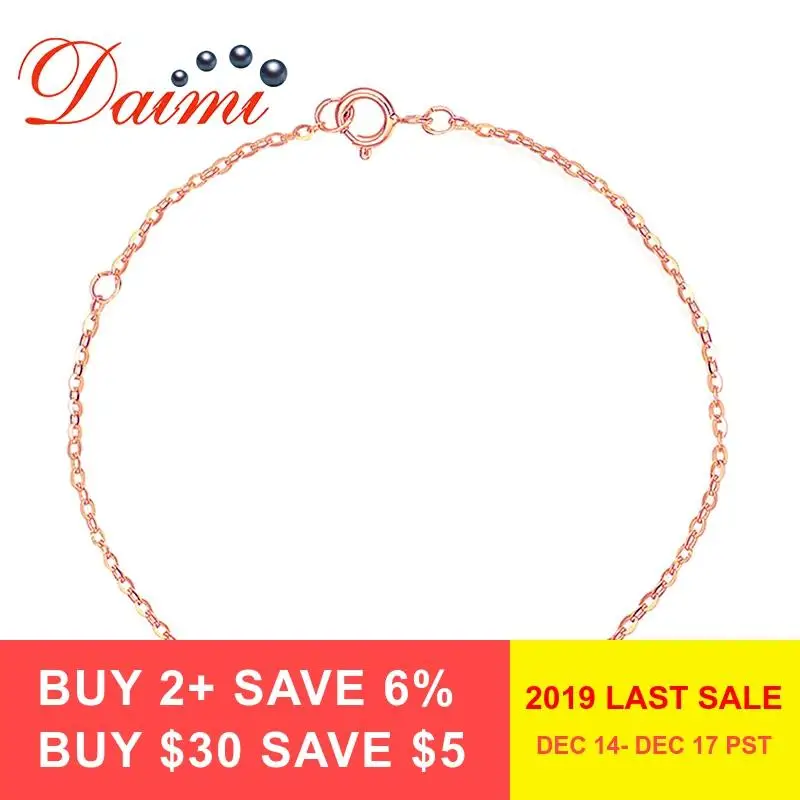 DAIMI 18K Золотая цепочка AU750 Браслет из чистого золота 18K цепочка из розового золота регулируемая 16 см-18 см браслет цепочка ювелирный подарок