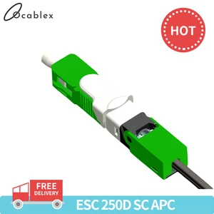 free shipping 50 100pcslot ftth esc250d sc apc and sc upc single mode fiber optic quick connector ftth sm optic fast connector free global shipping