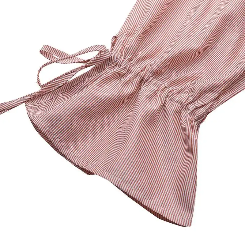 

ZANZEA Casual Asymmetrical Tops Stylish Women Long Flare Sleeve Striped Blouse Autumn Shirt Female Work Blusas Tunic Chemise 5XL