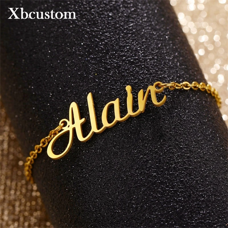 Браслет с именем под заказ браслет из нержавеющей стали регулируемый именной для