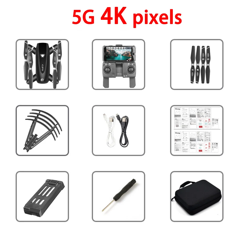 5G 4k pixels Дрон GPS HD 4k 5G 1080P WiFi FPV Дрон Радиоуправляемый вертолет полет 20 минут Квадрокоптер высота держать Дрон и камеру квадрокоптер с камерой квадракоптер квадрокоптер квадрокоптер с камерой профессиона - Цвет: 5G 4k pixels