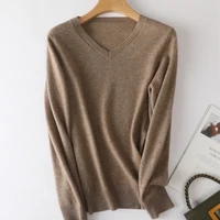 pure cashmere sweater womens 2021 fallwinter v neck basic loose pullover light and soft high end fashion knitted warm sweater