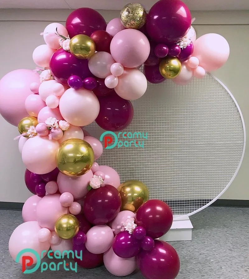 4D золотой шар гирлянда арочный комплект сделай сам Ретро стиль ярко розовые