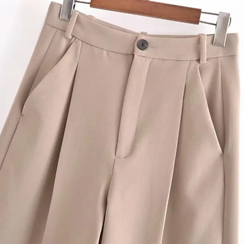 

Za Woman 2021 Brown High Waist Shorts Female Casual Bermuda Shorts Oversize Women Vintage Button Short Pants Ladies Pocket