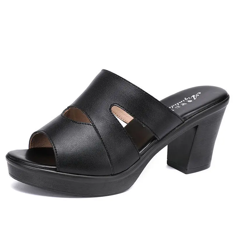 Размера плюс летняя одежда в стиле ретро женские сандалии и шлепанцы на толстом