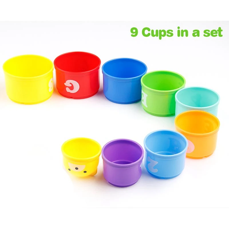 9 шт. Развивающие детские игрушки 6 месяцев + фигурки буквы Foldind Stack Cup и детский