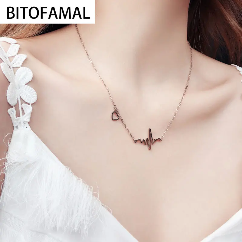 Творческая цепочка из титановой стали в форме сердца простые и элегантные