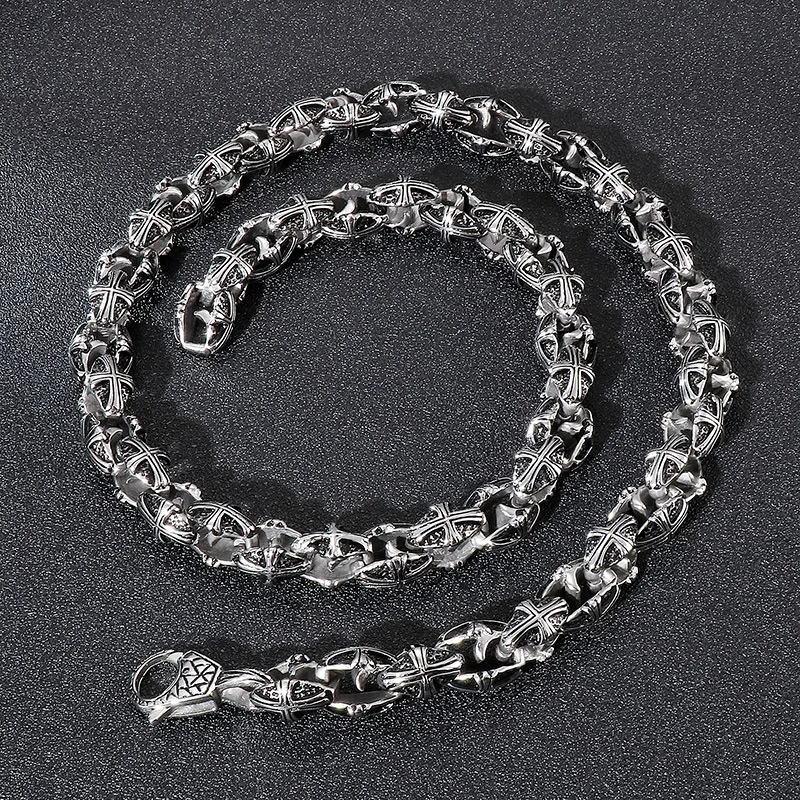 

New stainless steel jewelry multi-link titanium steel men's necklace, personality domineering trendy decoration
