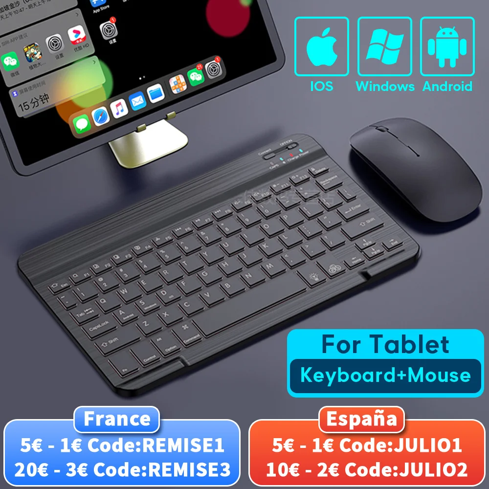  Беспроводная клавиатура для iPad Pro 2020 11 12,9 10,5 Teclado, Bluetooth-совместимая клавиатура мышь для iPad 8th 7th Air 4 3 2 