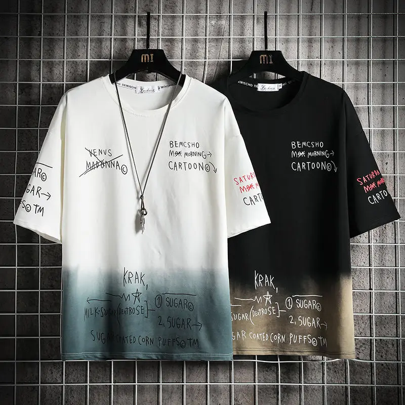 

Футболка Мужская/Женская в стиле хип-хоп, крутая уличная одежда в японском стиле, повседневный топ с коротким рукавом в стиле Харадзюку, сво...