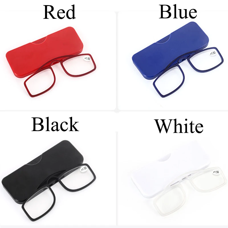 

New Ultra Thin mini Nose Clip Reading Glasses Men Women Readers Spectacles Compact Legless Prescription Eyewear 1.0 1.5 2.0 3.0