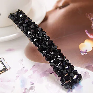 2 шт. Bling хрустальные шпильки для волос головные уборы для женщин девочек Стразы заколки невидимки для волос заколка Инструменты для укладки аксессуары 6 цветов - Цвет: Black-2pc