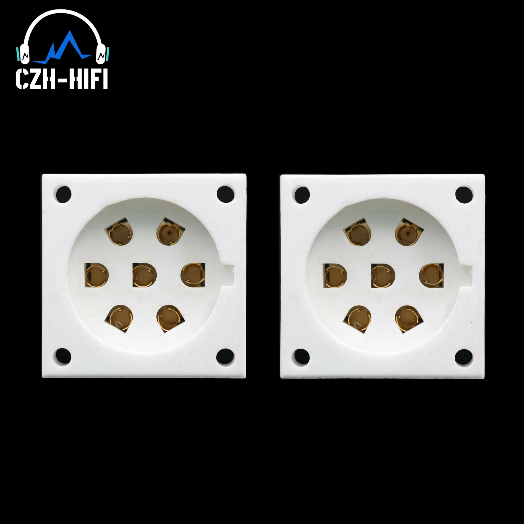 

2pcs 7pin Tube Socket Gold Plated Ceramic Valve Base for E2d,C3b,C3d,Ec,Ed,E2b Vintage Audio Amplifier DIY Chassis Mount