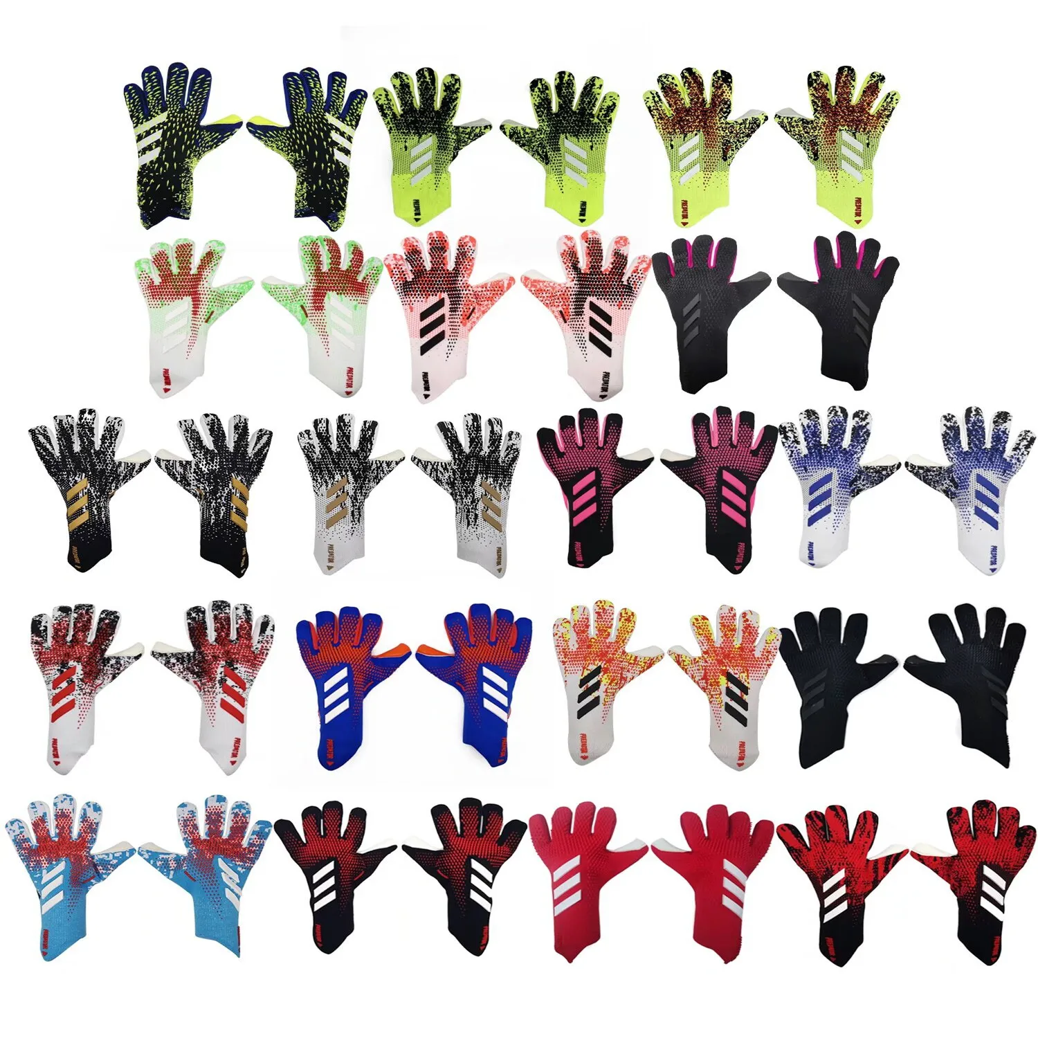 

2021 New Latex Goalkeeper Gloves Thickened Football Goalkeeper Gloves Professional Football Goalkeeper Gloves Free Shipping