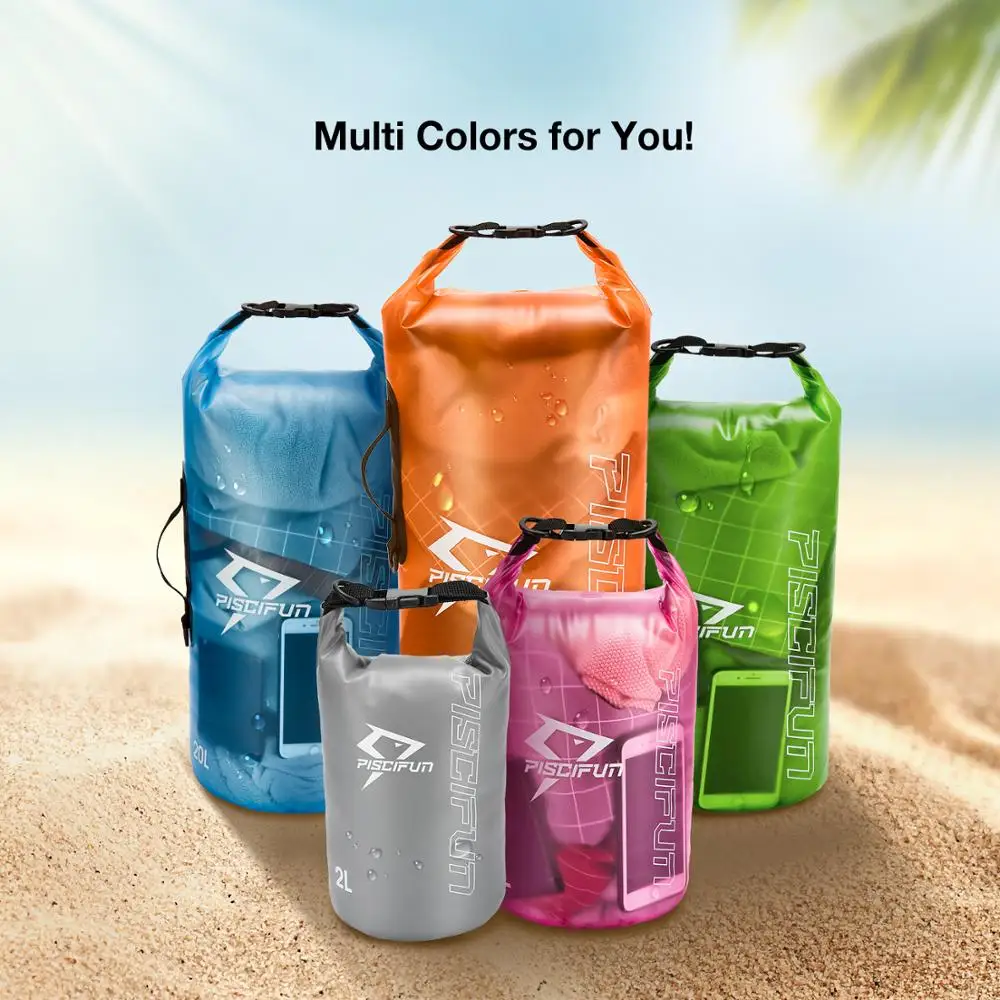 Piscifun Waterproof Dry Bag Outdoor Swimming Boating Floating Rafting Fishing Backpack 2L 5L10L 20L 30L 40L with Phone Case | Спорт и