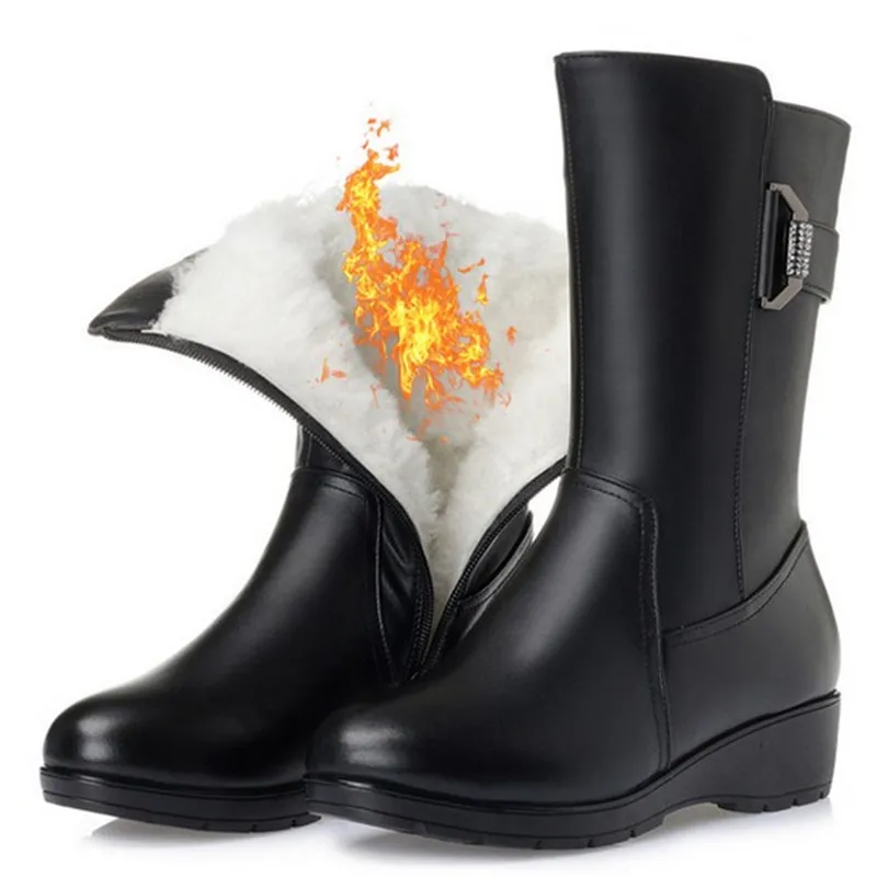 ZXRYXGS обувь высокого качества Для женщин Зимние теплые сапоги с мехом Большие