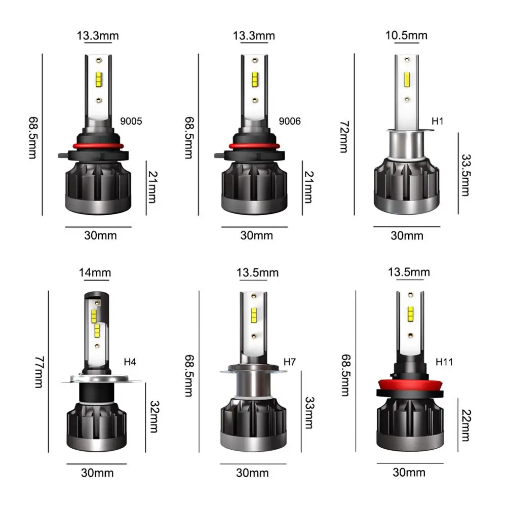High Brightness LED Headlight Bulb Waterproof 50W 6000K 8000Lumens Extremely Brigh H1 H4 H7 H8 H9 H11CSP Chips Conversion Kit | Автомобили