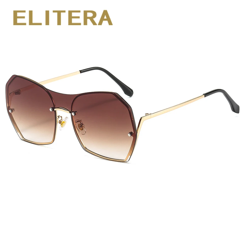 

Многоугольные цельнометаллические Солнцезащитные очки от бренда ELITERA, женские новые модные Универсальные солнцезащитные очки 2021, высокое ...