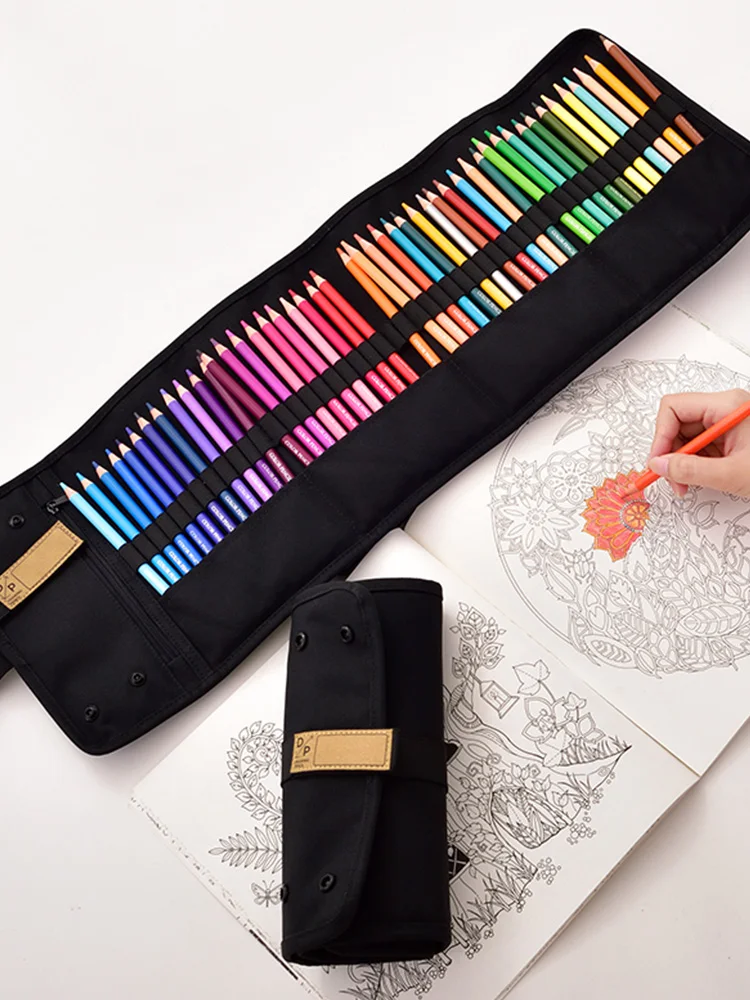 

Deli pen curtain rolling pen bag color lead sketch pencil pen art painting special 36 color storage large capacity female Retro