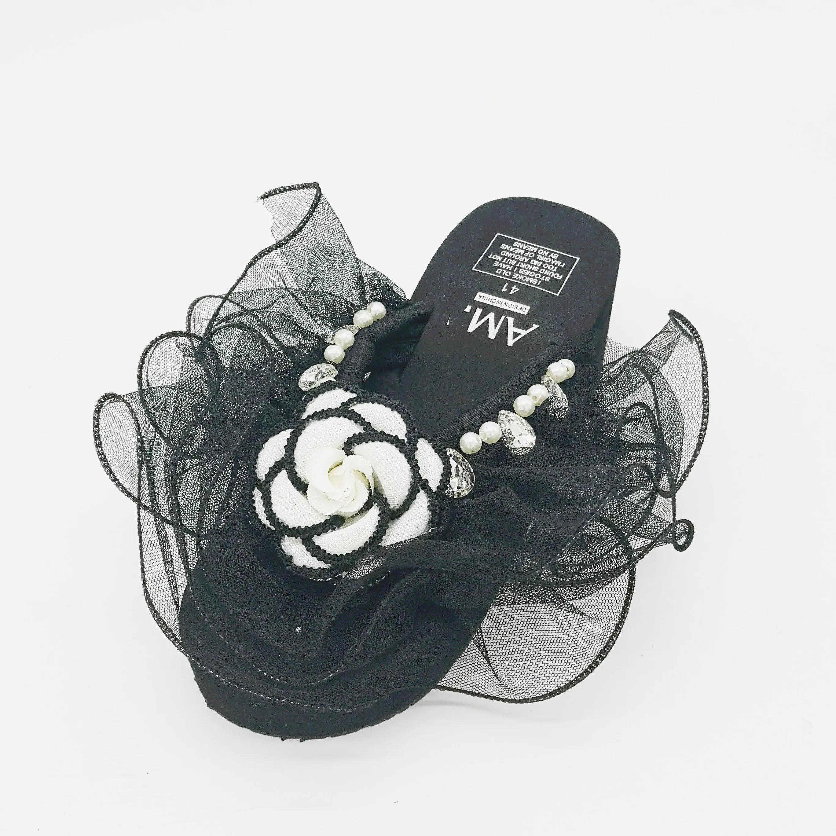 HAHAFLOWER/Летняя обувь женские прозрачные босоножки на толстой подошве с кружевным