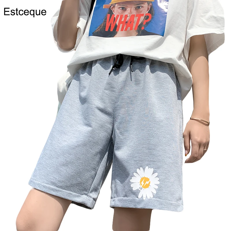 Мужские и женские шорты для пробежек Удобные Свободные с цветочным принтом в