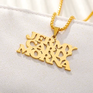 V притягивающее ожерелье из нержавеющей стали с индивидуальным именем, Золотое колье с надписью, ожерелье, кулон, подарок для женщин, лучший друг, подарок