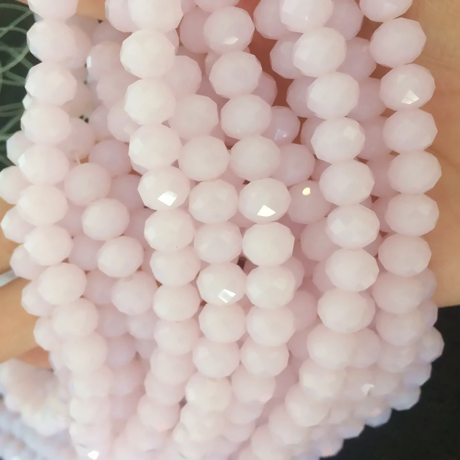 

Pink jade crystal glass trendy gems 3x4mm 4x6mm 5x8mm 8x10mm faceted abacus loose beads diy jewelry 15 inch B736