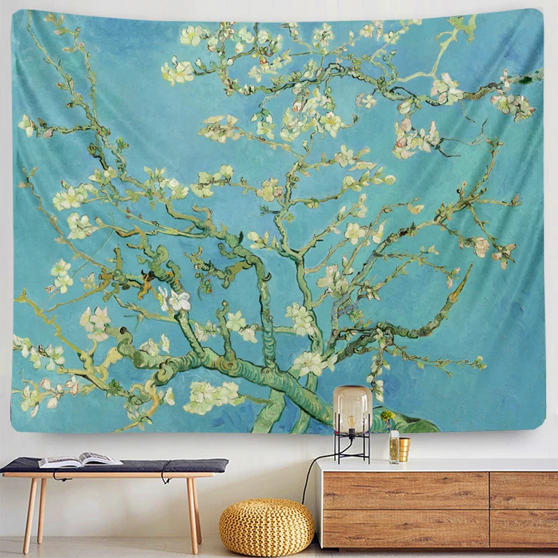 

Vincent van Gogh painting tapestry wall bohemian home bedroom living room decoration decorative Blanket art Wholesale hot sale