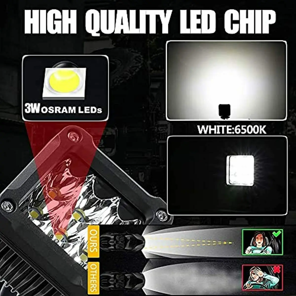 Мотоциклетные противотуманные фары 2 дюйма 27 Вт точечные мини-кубики CREE рабочие