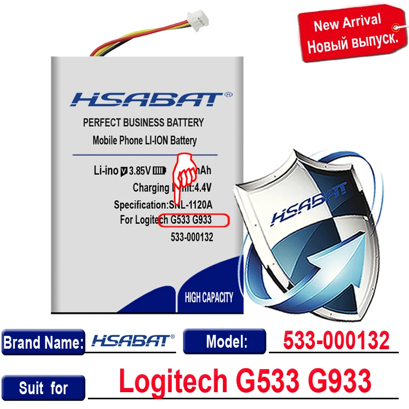 HSABAT 3800mAh 533-000132 Battery for Logitech G533 G933 G533S G933S Headset Batteries | Мобильные телефоны и аксессуары