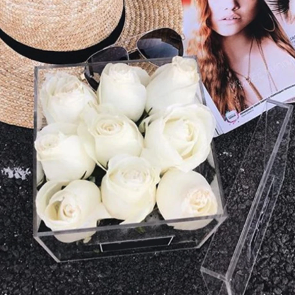 Акриловый прозрачный органайзер для цветов косметический Чехол-держатель