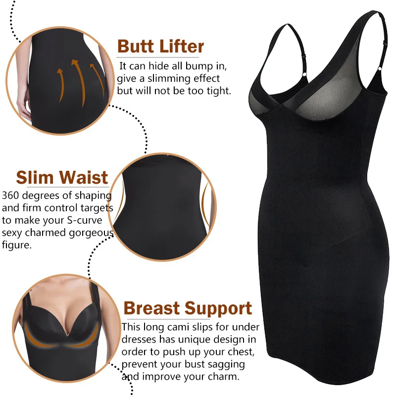 Sexy Underdress Body Shaper Control Slips Butt lifter Wait Trainer Slimming Underwear Corset Dress Modeling Strap Shaperwear