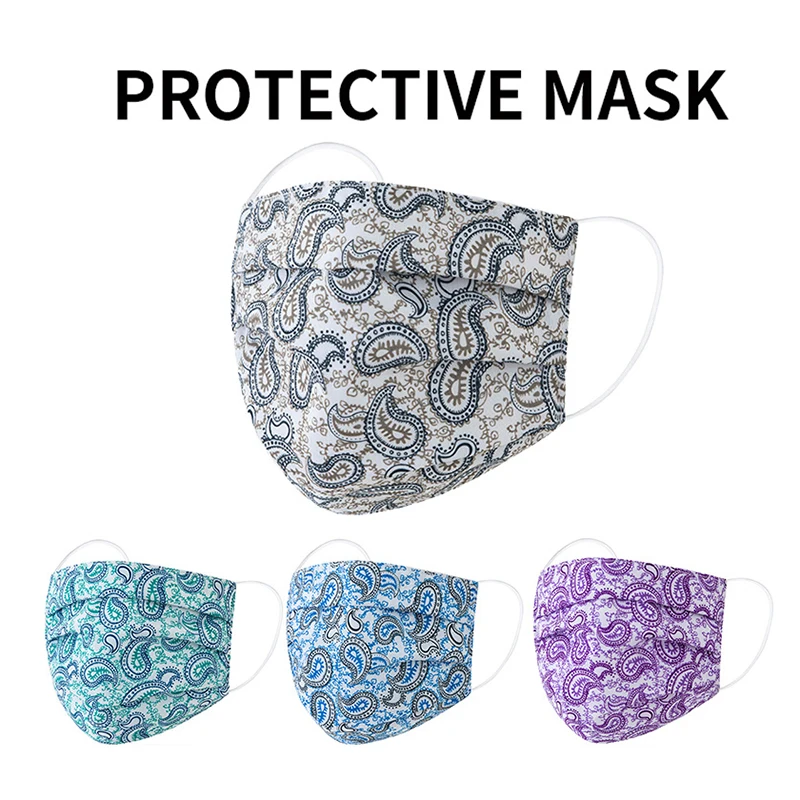 

Men Women Paisley Flower Printed Mouth Mask Dustproof Face Mask Cotton Protective Reusable Breathable Mouth Muffle Outdoor Masks