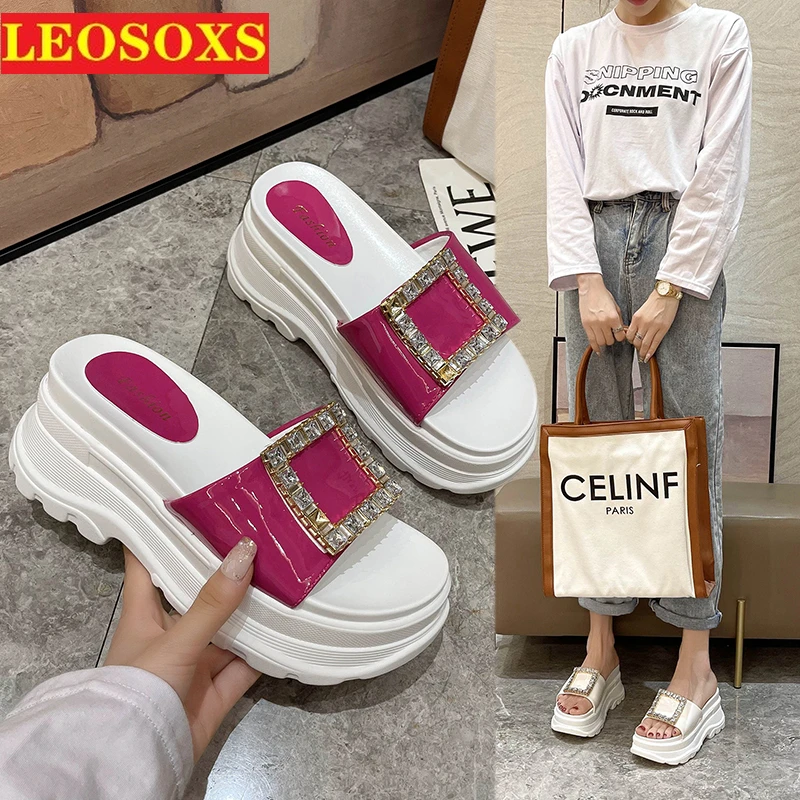 

Summer 2021 New Platform Wedgeships Women's Slippers Fashion Women Outdoor Flip-flops Beach Slippers Bare Foot Open-toe Slippers