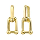 RKR U-образные висячие серьги с замком для женщин золотого цвета латунные серьги-подковы с пряжкой 2021 новые минималистичные модные украшения