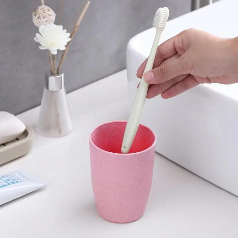 

Portable Wheat Straw Cup Bathroom Water Cup For Kids Toothbrush Fashion Supplies Cup Bathroom Set J9I8 Travel Drinking T8P7
