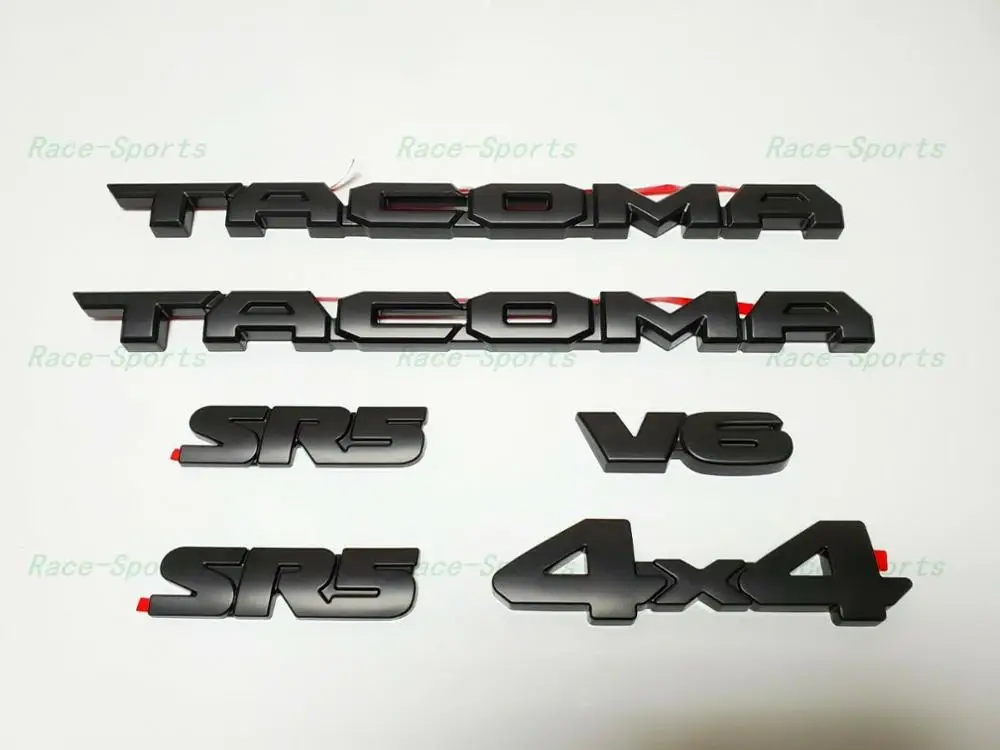 6PCS KIT BLACKOUT OVERLAY EMBLEM BADGE Fit For 2016-2020 TACOMA SR5 V6 | Автомобили и мотоциклы