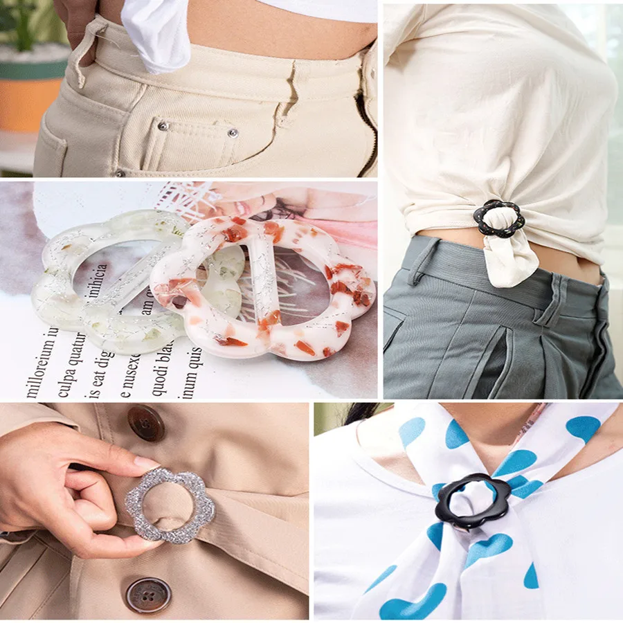

2 шт./лот модный угловой край талии узлом Цветочная пуговица из смолы Высококачественная футболка шелковый шарф декоративные фиксированные...