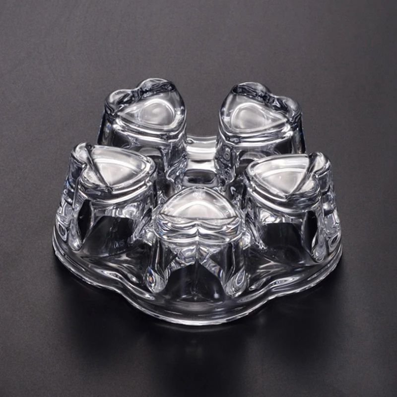 Новый большой стеклянный чайник в форме сердца цветочный и кофейник