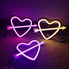 Неоновый светодиодный светильник в форме сердца, цветная Радужная неоновая вывеска, настенный подвесной ночник для дома вечерние ринки, праздника, свадьбы, фестиваля