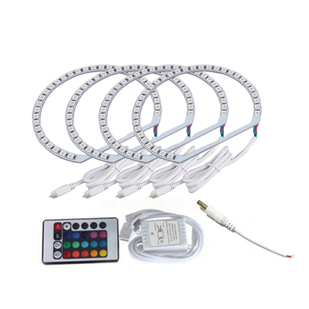 

4pcs Colorful Eletrical Flash PCB Accessories Semicircle Multi-functional Car RGB Super Bright Angel Eye Rings