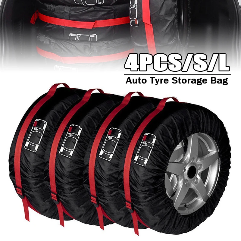 

4pcs Dust-proof Waterproof Protector Car Spare Tire Cover Case Polyester Auto Wheel Tires Storage Bags Vehicle Tyre Accessories